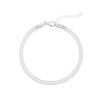 wholesale S925 Sterling Silver Flat Snake Chain, Amazon Bestseller, Ins Style Fashion Minimalist Versatile Creative Jewelry Women's Bracelet-platinum