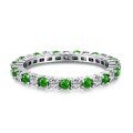 wholesale S925 Sterling Silver Emerald High-Carbon Diamond Ring, Luxe Vintage Elegance with a High-End Feel, Cross-Border Women's Ring-0-2