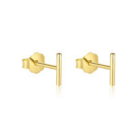 wholesale S925 Sterling Silver Minimalist Geometric Rose Earring Set for Women-E4691-Gold/Pair 6mm 925 Silver