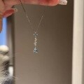 wholesale S925 Sterling Silver Meteor Shower Aquamarine Diamond Drop Pendant Necklace, Small Batch Design, Luxury High-End Feel Women's Collarbone Chain-0-0