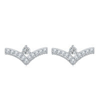 wholesale S925 Sterling Silver Zircon Lady Earrings, Wholesale European and American Style Heart-Shaped Earrings, High-End Elegant Silver Earrings-TLED099 925 silver