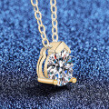 S925 Sterling Silver Moissanite Simple and Versatile Necklace Wholesale-0-1
