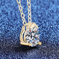 S925 Sterling Silver Moissanite Simple and Versatile Necklace Wholesale-1ct moissanite, gold  925 silver