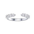 Sterling Silver Ins Minimalist Moissanite Three-in-One Marquess Cluster Ring 2 Carats-0-1