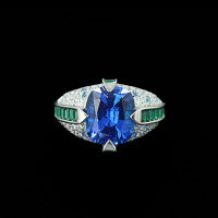 wholesale 925 Silver Gold-Plated Ring with High Carbon Diamond Royal Blue Oval Art Deco Fashion Versatile Women's Ring-Royal Blue 100 catties or less US size 5 (Hong Kong size 10-11 EU size 50) Ring length about 50mm