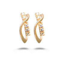 wholesale S925 Silver Plated 14K Gold White Zircon Earrings for Daily Wear, Small Batch Luxury Style-White zirconium earrings 925 silver