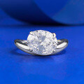 wholesale S925 Silver New 8*10mm Oval White High Carbon Diamond Cut European and American Style Ring-0-0
