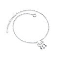 wholesale S925 Silver Ankle Bracelet for Women, Longevity Lock, Small and Fresh, Hollow-Out, Cute Bell, Ethnic Style Ankle Jewelry S1621-0-4