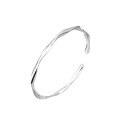 wholesale 999 Sterling Silver Möbius Ring Solid Silver Bracelet, Young Style Minimalist Niche High-End Silver Bangle for Girlfriend-0-4