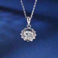 wholesale Sterling Silver One-Carat D Color Moissanite Necklace for Women, Versatile and Minimalist Design, Luxury Gift for Girlfriend, Collarbone Chain Jewelry-TL010214 (zircon) 925 silver