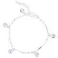 wholesale S925 Silver Factory Direct Silver-Plated Palace Bell Anklet Women's Japanese Korean Hollow Bell Charm Bead Round Bead Simple Hand Jewelry Wholesale-0-4