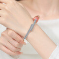 Sterling Silver Full Pavé Moissanite Bracelet with Clasp-0-2