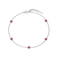 wholesale S925 Sterling Silver Light Luxury INS Style Women's Bracelet with Exquisite Round Australian Gemstone Inlay, Fashionably Luxurious and High-End Hand Accessory-DY150324-SW-RR 925 silver