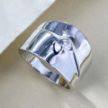 wholesale S925 Silver Edition 3mm Zircon High-End Wide Band Ring for Women, Fashionable and Luxurious-0-2