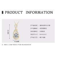 S925 Sterling Silver D Color Moissanite Teardrop Pendant Necklace-Style A - 2-carat teardrop pendant [K gold]  925 silver