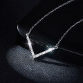 wholesale S925 silver plated with 18k gold, Amazon best-selling V-shaped necklace with minimalist and versatile moissanite design-0-2