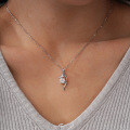 Sterling Silver Pendant with 1-Carat Moissanite Necklace, Women's Fashion Classic-0-1