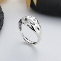 wholesale S925 Sterling Silver Irregular Bumpy Surface Ring, Trendy Hip-Hop Hip Hop Unisex Statement Ring-0-2