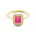 wholesale 925 Silver 20 New Small Fashion Retro Geometric Red Ruby Ring for Women Simple Factory Direct-0-4