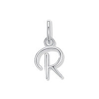 wholesale 925 Sterling Silver Irregular English Letter Pendant Ins Necklace For Women-R-Single Pendant/White Gold