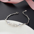 wholesale S925 silver zirconia bracelet, new fashionable retro ethnic style, simple and elegant diamond-embedded bracelet for women-0-3