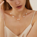 wholesale S925 Sterling Silver, 14K Gold Plated, French Vintage Style Natural Baroque Pearl Necklace-0-1