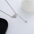 wholesale S925 Sterling Silver Vintage Love Rose Small Butterfly Tassel Necklace Ins Sweet and Edgy Fairy Wind Collarbone Chain-0-3