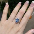 Sterling Silver 3ct Moissanite Teardrop Ring, Amazon Cross-Border Best Seller-0-2