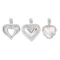 wholesale S925 Sterling Silver New Heart Pendant for Women, High-End Sense, Small and Unique, Personality and Elegance, Hollow-Out Mother-of-Pearl Design Peach Heart Silver Jewelry-0-4