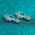 S925 Sterling Silver Full Moissanite Butterfly Earrings with Tassels-0-1