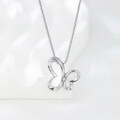 wholesale S925 Sterling Silver Diamond-Inlaid Hollow Butterfly Necklace for Women, Fashion Minimalist Insect Animal Pendant-0-0