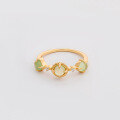 wholesale [Solid 925 Sterling Silver Gold Plated] Duli Jewelry Spring New Collection Small Accessories, Fresh Pastoral Style Ring for Women with Natural Grape Stone-0-1