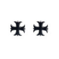 wholesale S925 Sterling Silver Korean Style Trendy Internet Celebrity Cross Stud Earrings, Fashionable Street Punk Versatile Earrings-0-4