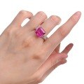 wholesale 925 Silver New Style High Carbon Diamond Ring 11*11 Ruby Luxury European and American Style Live Streaming Hit-0-4