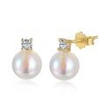 wholesale S925 Sterling Silver Korean-style Mermaid Iridescent Pearl Earrings for Women, Minimalist Small Luxury Earrings-0-6