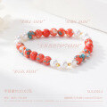 wholesale S925 Sterling Silver ins Colored Stone Bracelet for Women, Versatile High-End Sense Luxury Beaded Bracelet, Cultural Play Elegant Wrist Accessory-0-1