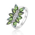 wholesale S925 Silver Natural Topaz Ring with Tourmaline, Garnet, and Peridot Gemstones Cross-BorderRing-0-3