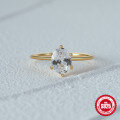 wholesale S925 Sterling Silver Classic Diamond-Encrusted Wedding Ring for Women, Korean Style Luxury-0-2