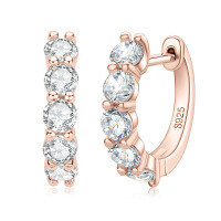 S925 Sterling Silver D Color Moissanite Starry Shining Earrings-Luxury Diamond Earrings [Rose Gold] Style B  925 Silver