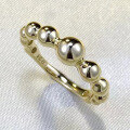wholesale S925 silver gold-plated new fashion beaded stack ring trendy jewelry romantic series for women-0-1