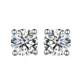 wholesale 925 Silver Four-Prong Moissanite Stud Earrings, Minimalist Commuter Style, Bestselling Women's Ins Accessory, Amazon Hot Seller-0-4