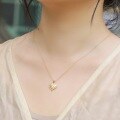 wholesale S925 Sterling Silver Cross-Border Hot-Sale Light Luxury Vintage-Inspired Heart Brushed Pendant Choker Necklace, Niche and High-End-0-1