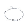wholesale S925 Sterling Silver Paper Clip Bracelet, Trendy Ins Style, Simple and Creative Women's Jewelry-0-6