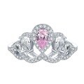 wholesale S925 Silver New Crown Pink Princess Style 4*6 Pink Diamond Unique Design Fashion Ring-0-4