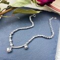wholesale S925 Sterling Silver Fashion Crushed Silver Heart Ballpoint Plain Silver Bracelet, Niche and Sophisticated Sweet Beaded Bracelet to Gift Girls-0-1