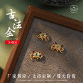 wholesale S925 Gold-Plated Enamel Cloisonné Butterfly Double Ring Buckle Spacer Bead DIY Bracelet Accessories-0-0