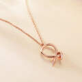 wholesale S925 Sterling Silver Cross-Border Hit Rose Gold Plated Pendant Choker Necklace, Women's Versatile Style-0-2