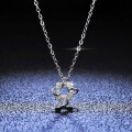 925 Silver Pendant with 1-Carat Moissanite, Classic Four-Prong Necklace for Women-0-3