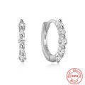 wholesale S925 Sterling Silver Single Row Large and Small Inlaid Diamond Hoop Earrings, Ins Style, Popular Among European and American Trendsetters, Hot Selling on AliExpress-0-6