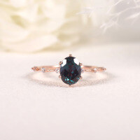 wholesale S925 silver minimalist color-changing stone ring with synthetic alexandrite gemstone for women wholesale-Synthetic Alexandrite Ring  US 7